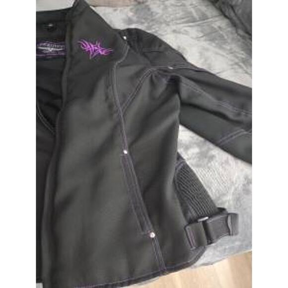 Women’s Moto Jacket Milwaukee Performance Black Purple - Picture 8 of 10